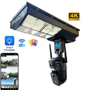 Yeni gelmesi küçük boyutu 2 in 1 avlu sokak işık güneş kamera solar pro cctv kamera çift lens güneş 4g sim <span class=keywords><strong>ptz</strong></span> dome kamera - Product Image 5