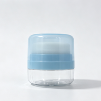 Boîte d'emballage cosmétique transparente recyclable personnalisée pour poudre compacte en deux parties avec houppette