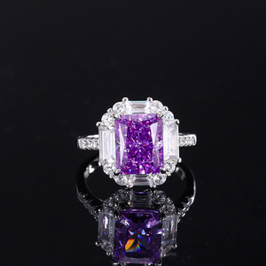 Joyería al por Mayor Ssier, Venta Caliente, Juego de Anillo y Pendientes con Diamante Morado de Alto Contenido de Carbono - Product Image 4
