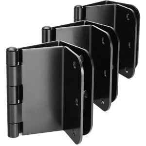 Charnières de <span class=keywords><strong>porte</strong></span> extensibles de 3,5 pouces avec angle de 5/8'' en acier inoxydable noir mat, charnières <span class=keywords><strong>d</strong></span>écalées, charnières pivotantes transparentes - Product Image 1