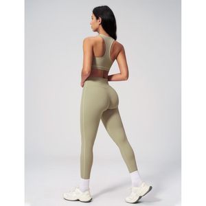 Womens Workout <b>Set</b> Two Piece Racerback Sports Bra Matching High Waist Leggings Yoga Gym Pilates Outfit Spandex Polyester - Product Image 3
