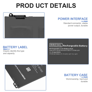 แบตเตอรี่ OEM คุณภาพสูง 11.55V 50Wh 4330mAh อายุการใช้งานยาวนาน รุ่น RR03XL สำหรับโน้ตบุ๊ก HP 851477-421 - Product Image 3