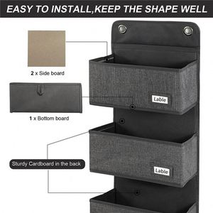 Organisateur de porte suspendu pliable avec 5 grandes poches, organisateur mural en tissu pour salle de bain, garde-manger, chambre d'enfant - Product Image 4