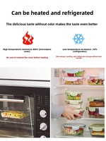 Boîte à lunch moderne en verre à compartiments, multifonctionnelle, résistante à la chaleur, compatible micro-ondes, avec couvercle hermétique en PP pour les employés de bureau