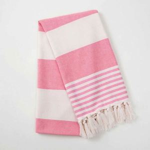 Wholesale Towels Sand-Free Pure Cotton Turkish Rectangle Stripe <b>Beach</b> Towel With Custom Logo and Tassel - Product Image 4