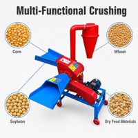 Broyeur d'aliments multifonctionnel 380 en acier inoxydable, haute productivité, capacité de 300 kg/h, moulin à grains à marteaux, broyeur de maïs