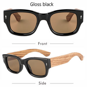 Venta al por mayor vintage de alta gama gafas de sol de madera clásicas unisex diseñador logotipo personalizado barato gafas de sol de plástico polarizadas lentes de sol - Product Image 2