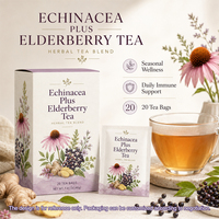 Tisane d'Échinacée et de Baies de Sureau, Mélange Herbal au Gingembre, Bien-être Quotidien