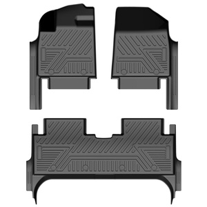 KQD New Design TPE Non-<b>Slip</b> Waterproof Luxury 3-Piece Geometric Pattern <b>Full</b> Set Car Floor Mats Customized for Byd Yuan up 2025 - Product Image 2