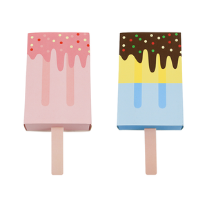 3D Popsicle Shape Recyclable Paperboard Gift Packaging Folding <b>Boxes</b> with Stamping for Birthday Wedding <b>Party</b> Favors - Product Image 1
