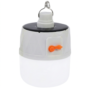 <b>Rechargeable</b> LED Solar Integrated USB Charging 100W Camping Emergency <b>Lamp</b> PP Body D105mm 3600mAh Battery 3 Level Dimmable IP65 - Product Image 1
