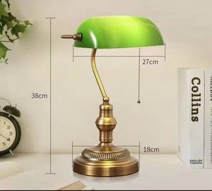 古典铁艺台灯 LED E26 绿色玻璃拉线开关台灯 家居客厅卧室床头装饰 - Product Image 6