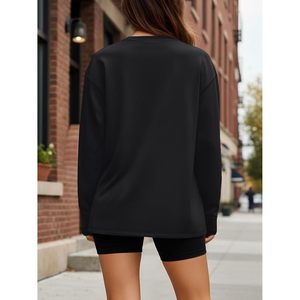Womens Oversized Long Sleeve T Shirt Jersey Fabric Regular Length Casual Workout Top Basic <b>Tee</b> Y2K Style - Product Image 4