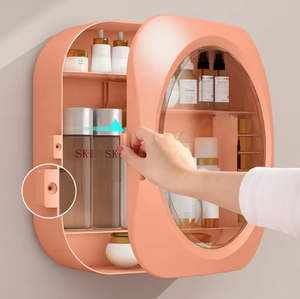 Drill-free Easy Install Bathroom <b>Makeup</b> Holder Waterproof Wall Hanging Cosmetics Organizer Bathing Products Storage <b>Box</b> - Product Image 5