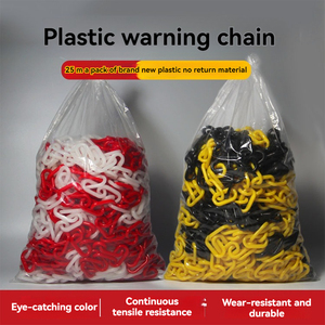 Chaîne de signalisation routière <span class=keywords><strong>en</strong></span> <span class=keywords><strong>plastique</strong></span> à maillons, <span class=keywords><strong>en</strong></span> PE, noire, jaune, blanche, <span class=keywords><strong>rouge</strong></span>, orange - Product Image 2