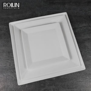 Assiettes à dîner carrées de la porcelaine <span class=keywords><strong>blanche</strong></span>, 1 pièce, assiettes de Restaurant de qualité - Product Image 4
