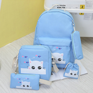 Custom Girls Canvas School Backpack Set 3 in 1 With Lunch Bag College Laptop Backpack Casual Daypack for Teen Girls Backpack - Product Image 5