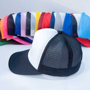 Gorras de béisbol personalizadas con estampado completo para adultos, gorra de camionero con visera curva publicitaria de malla con marco - Product Image 4