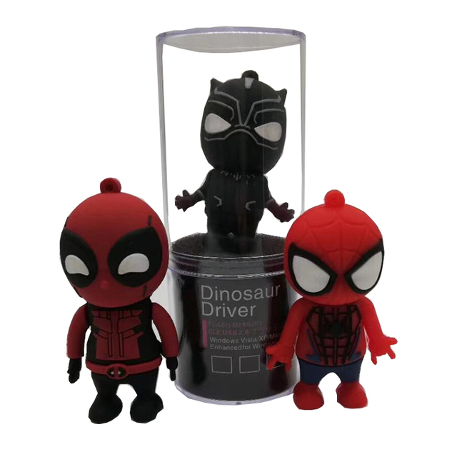 OEM ODM Promotional Gift 2GB 4GB 8GB 16GB 32GB 64GB 128GB PVC Spider Man Cartoon USB Flash Drive in Stock