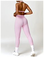 Set Olahraga Wanita Berkualitas Tinggi 2-Potong dengan Bra Pinggang Tinggi & Legging Penyerap Keringat - Pakaian Fitness untuk Yoga & Latihan di Gym