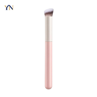 Pinceau à sourcils et eyeliner en forme de faucille, à bord couteau, liquide, ultra-fin, à angle oblique, tête plate, pour maquillage du visage