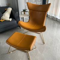 Ensemble de 2 fauteuils d'appoint pour salon, fauteuil relaxant de luxe pour chambre à coucher, fauteuil individuel en cuir moderne