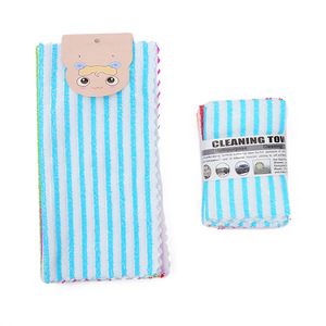Essuie-vaisselle rayé absorbant épaissi en microfibre, serviette de cuisine bicolore à bord étroit pour casseroles et poêles - Product Image 5