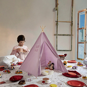 Tienda de juegos <span class=keywords><strong>infantil</strong></span> de algodón ligera y plegable para sesiones de fotos en interiores, bebés y niños pequeños, 118 cm, decoración festiva - Product Image 4