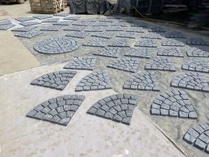 Chine gris prix de gros granit pierre pavés cinq côtés fendus un quart de <span class=keywords><strong>cercle</strong></span> granit <span class=keywords><strong>pavé</strong></span> pierre pour allée jardin - Product Image 5