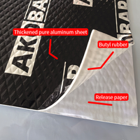 Feuille d'insonorisation automobile en aluminium butyle AKOBAR 50x30cm, petite feuille d'amortissement auto de 80 mil pour panneau de porte