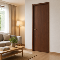 Porte de chambre en bois préfini moderne du Qatar, prête à l'emploi, 36*80, en bois foncé classique MDF, pour l'intérieur, vente en gros à prix réduit en Espagne