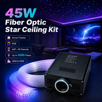 Illuminateur à fibres optiques LED RGB 45W avec port de 30 mm pour éclairage de plafond étoilé et home cinéma