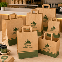 Sacs à emporter classiques en papier kraft blanc de qualité alimentaire, imprimés sur mesure, recyclables, avec poignées torsadées, pour aliments pour bébés et champagne