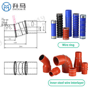 <span class=keywords><strong>Tuyau</strong></span> en caoutchouc de silicone de refroidisseur intermédiaire de radiateur à haute pression-40 ℃ 240 ℃ coupe personnalisable d'anneau de fil d'acier résistant à la température - Product Image 2