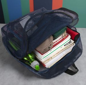 <b>Heavy</b> <b>Duty</b> Mesh <b>Backpack</b> Semi-Transparent College Student <b>Backpack</b> with Padded Shoulder Straps for Commuting Swimming - Product Image 3