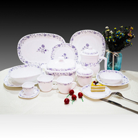 A buon mercato decorazione 58pcs opal cristalleria da tavola temperato opale di vetro set di cena