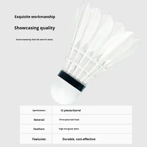 WAVAW90 Professioneller Badminton-Federball mit Gänsefeder, 3-Schicht-Sandwich-Korkkopf, Umweltfreundlich Gefertigt für Turniere - Product Image 5