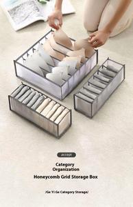 3-Layer Mesh Clothing Organizer <b>Storage</b> <b>Box</b> <b>Folding</b> Design 5-10kg Load Capacity Sustainable 100% Cotton for Underwear Bras Jeans - Product Image 5
