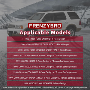 แขนควบคุมด้านบนด้านหน้า Frenzybro 2 ชิ้น สำหรับรถฟอร์ด เรนเจอร์ ปี 1998-2011 มาสด้า บี3000 ปี 1998-2008 บี4000 ปี 1998-2010 ขับเคลื่อนล้อหลัง - Product Image 2