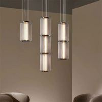 Lustre LED en métal de style moderne et simple, bar, boutique de vêtements, restaurant, salon, chambre à coucher, lampe de chevet, hauteur réglable, petit