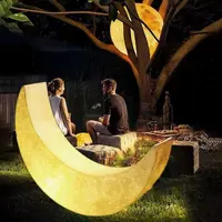 Neues Design Beleuchtete Led Moon Seat Indoor Outdoor Patio Garten beleuchtung Möbel Freistehende Crescent Moon Motiv Licht
