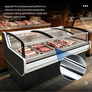 Vitrine Réfrigérée Coulissante pour Viande, Armoire en Verre, Équipement <span class=keywords><strong>de</strong></span> <span class=keywords><strong>Boucherie</strong></span> pour Magasin <span class=keywords><strong>de</strong></span> Charcuterie, Système <span class=keywords><strong>de</strong></span> Refroidissement - Product Image 5