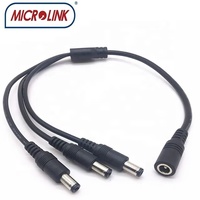 Adaptateur de câble d'alimentation DC 12V, 1 prise femelle DC vers 2, 3, 4, 5, 6, 8 prises mâles, câble d'extension DC 8 voies