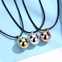 Collier tendance plaqué or rose, chaîne à maillons, style Harmony, avec boule mexicaine Bola de Grossesse, pour grossesse, fiançailles, mariage et fête