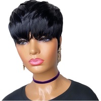 Perruque courte en dentelle complète sans colle, style européen et américain, effet volumineux et lisse, avec bonnet – Vente en gros, Fabricant, Nouveauté, Haute Qualité