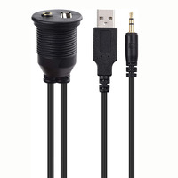 Câble d'extension auxiliaire de tableau de bord stéréo 3.5mm et USB 2.0, pour voiture, bateau, moto