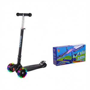 Trottinette pliable Kango 3 roues pour enfants, en alliage et plastique, avec lumières, frein arrière et hauteur réglable - Product Image 1