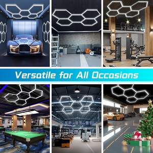 <span class=keywords><strong>Lampe</strong></span> à LED pour la maison <span class=keywords><strong>Garage</strong></span> Nouveau Design Lanterne hexagonale suspendue <span class=keywords><strong>de</strong></span> plafond Tube <span class=keywords><strong>de</strong></span> 50mm avec alimentation AC à intensité variable - Product Image 2