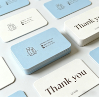 Cartes de remerciement personnalisées pour marque de bijoux avec reliure parfaite et impression numérique sur carton duplex, pelliculage pour emballage cadeau événementiel