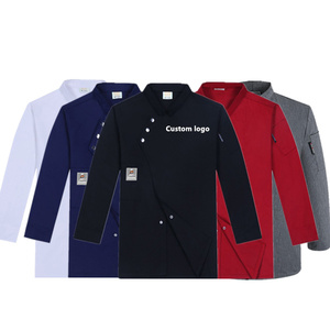 Áo khoác đầu bếp chất lượng cao OEM, tay dài, dành cho nam nữ, đồng phục nhà hàng, phục vụ ăn uống, làm bánh, bếp, áo khoác đầu bếp trơn - Product Image 1